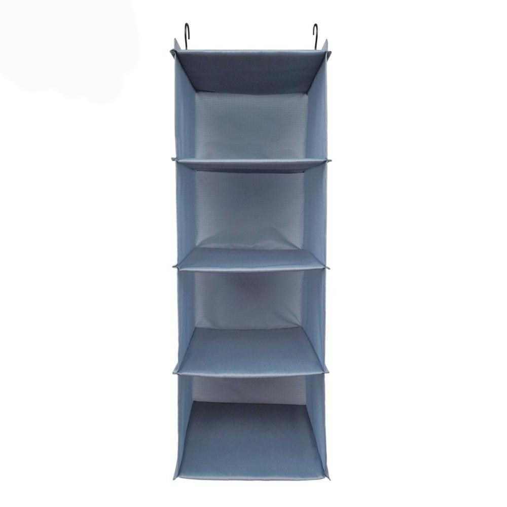 4 Shelves Hanging Closet Organizer Collapsible Wardrobe Storage Bag