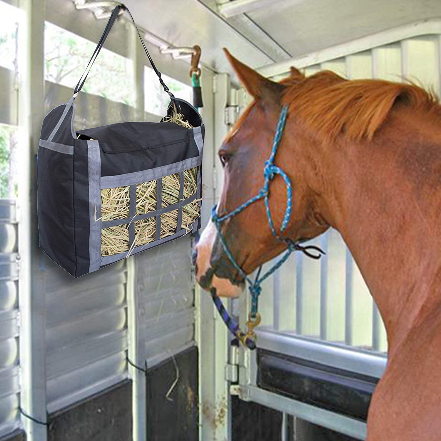 Wholesale Heavy Duty Feeder Tote Bags Horse Feeding Bag Large Slow Feed Horse Hay Bags