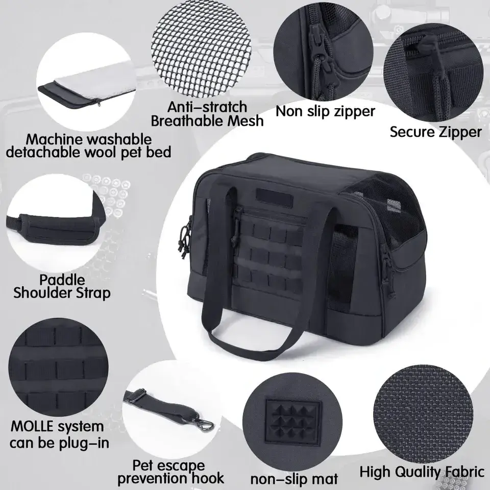 Heavy Duty Foldable Waterproof Breathable Travel Pet Bag Carrier Portable Small Animal dog Carrier Bag