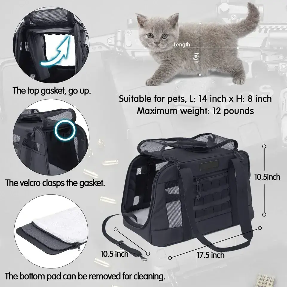 Heavy Duty Foldable Waterproof Breathable Travel Pet Bag Carrier Portable Small Animal dog Carrier Bag