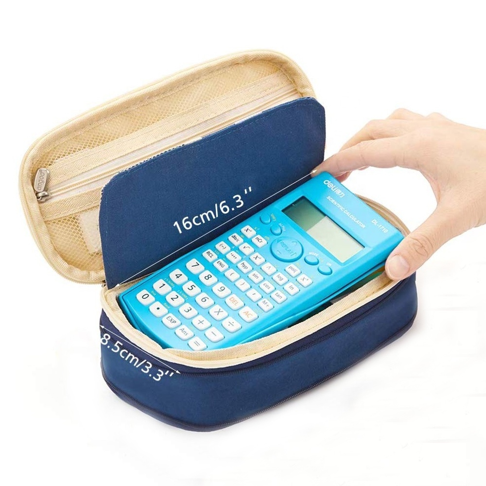 Hot Selling Portable Lightweight Expendable Stationery Storage Bag Canvas Office School Pen Bag Pencil Cases