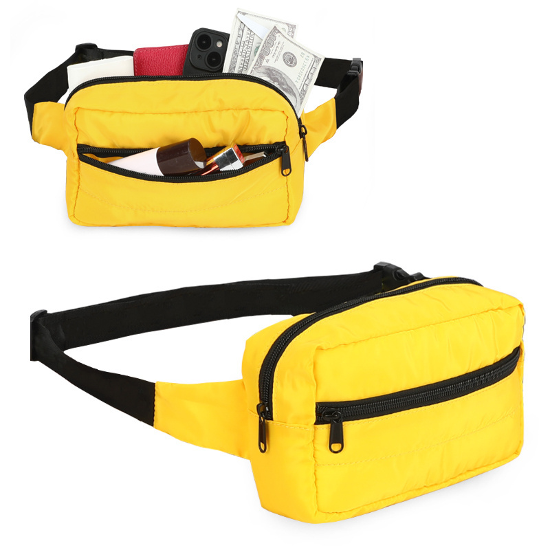 New Unisex Nylon fanny Pack Waterproof Outdoor Travel Waist Bag Zipper Anti-theft Custom Fac Sports Travel Fanny Bag