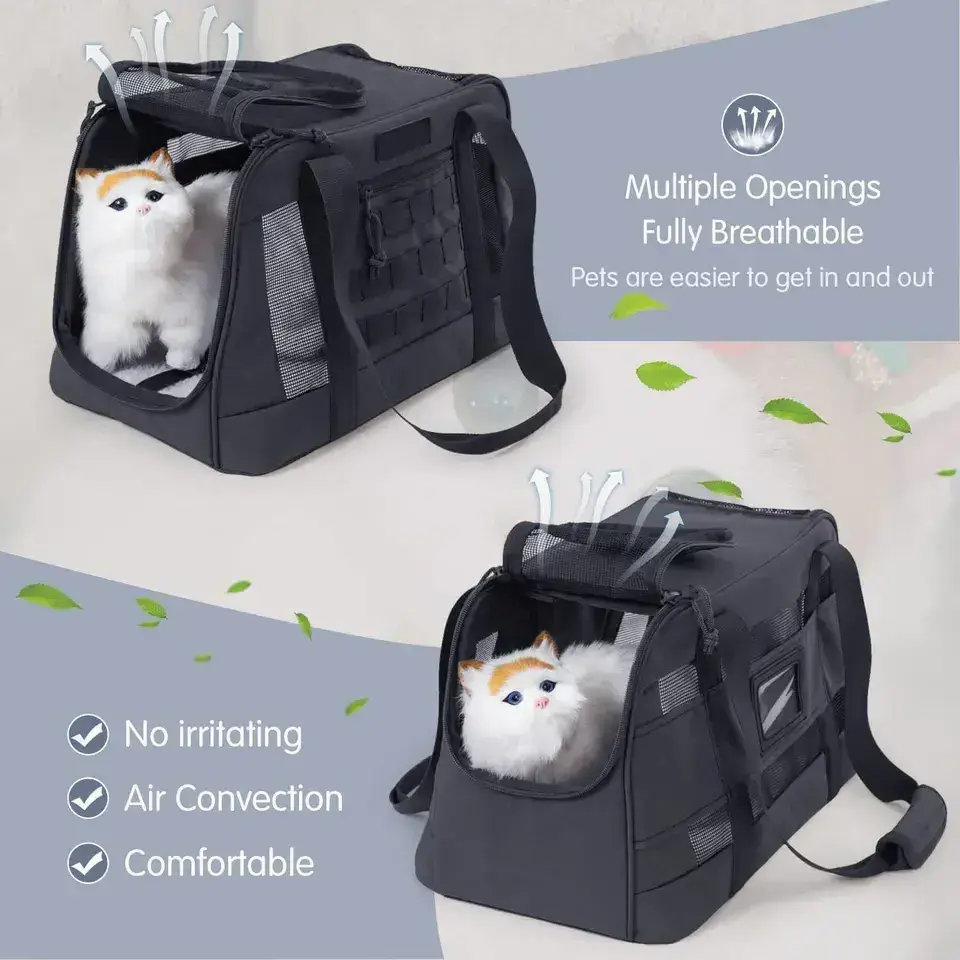 Heavy Duty Foldable Waterproof Breathable Travel Pet Bag Carrier Portable Small Animal dog Carrier Bag