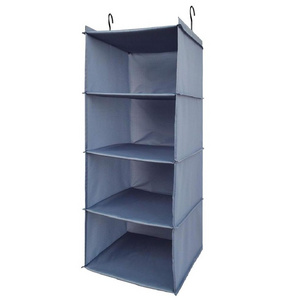 4 Shelves Hanging Closet Organizer Collapsible Wardrobe Storage Bag