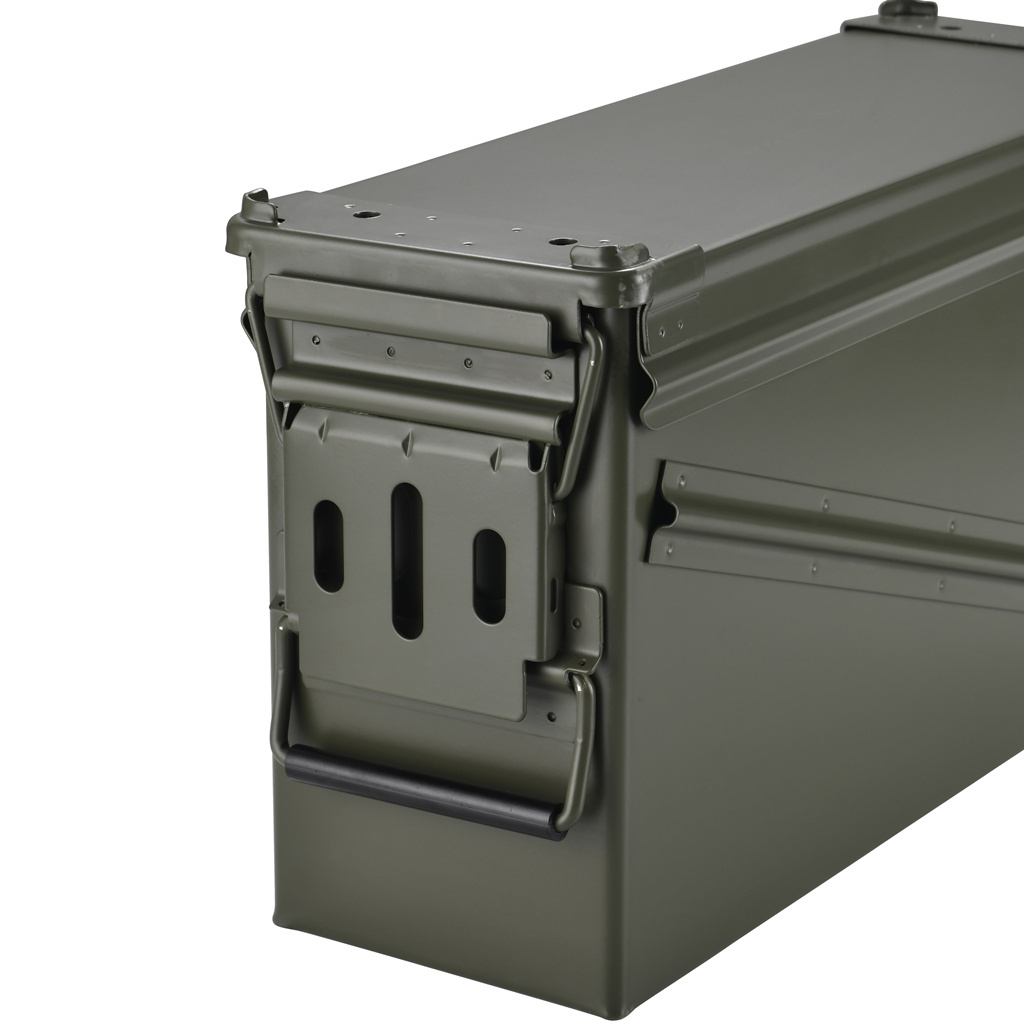 Tactical45 M2A2 50 Cal Ammo Can Front Latch System Steel Grade Ammo Case Green Ammo Storage Container