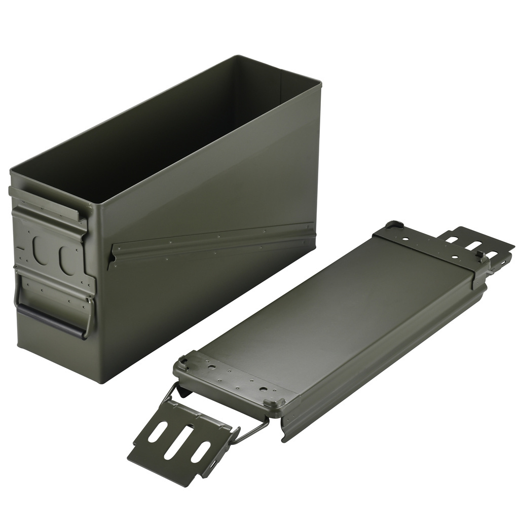 Tactical45 M2A2 50 Cal Ammo Can Front Latch System Steel Grade Ammo Case Green Ammo Storage Container