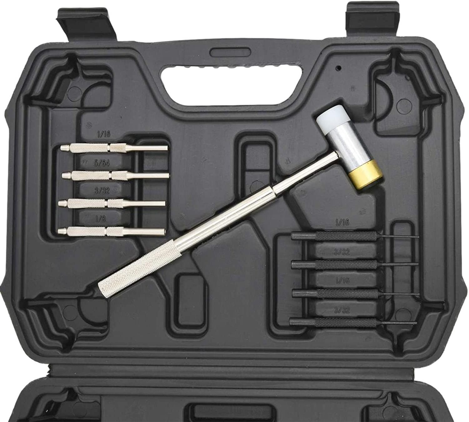 Hammer and Upgraded Non-deformed Material Brass Punch Set with Storage Case Gun smith Tool Kit