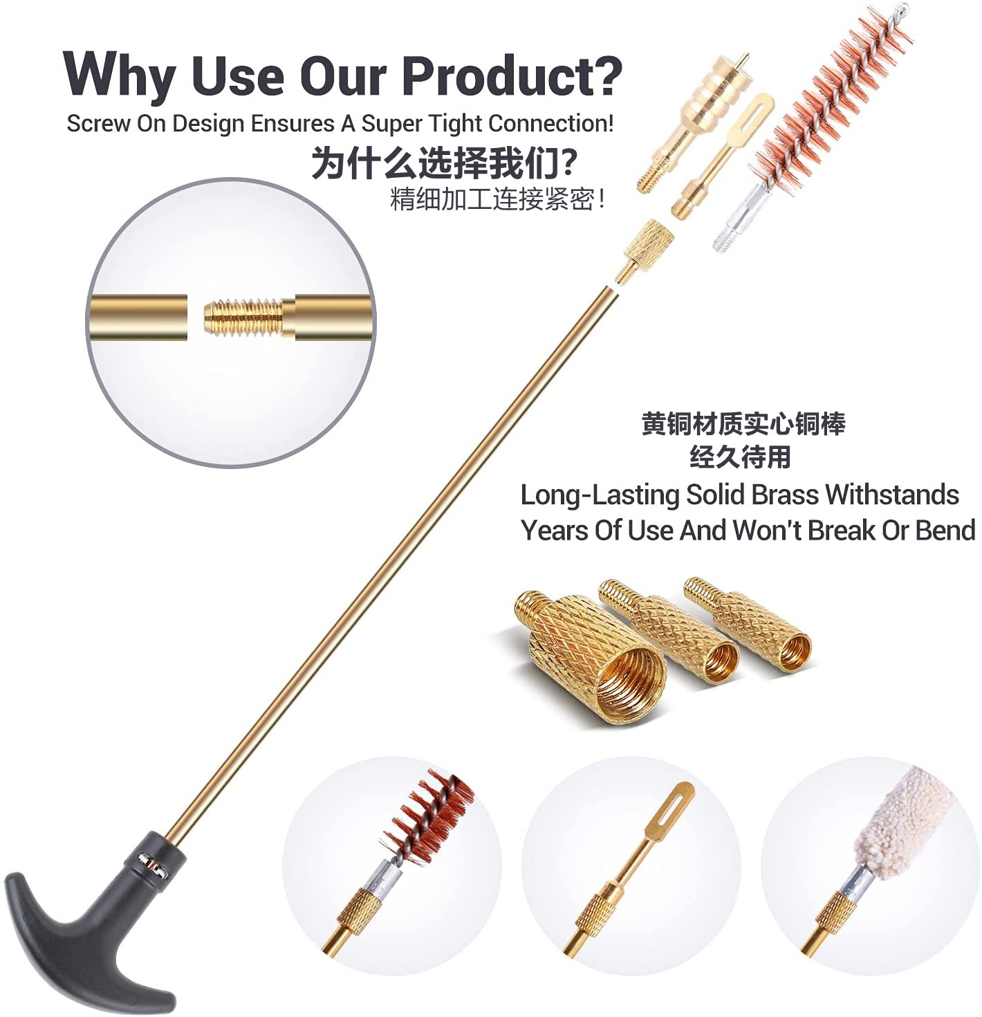 Universal  Barrel clean brass brushes Customized 9mm best  Gun Cleaning kit