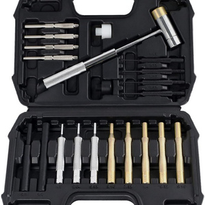 Hammer and Upgraded Non-deformed Material Brass Punch Set with Storage Case Gun smith Tool Kit