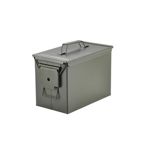 Tactical45 M2A2 50 Cal Ammo Can Green Ammo Storage Container with Front Latch System Steel Grade Ammo Case