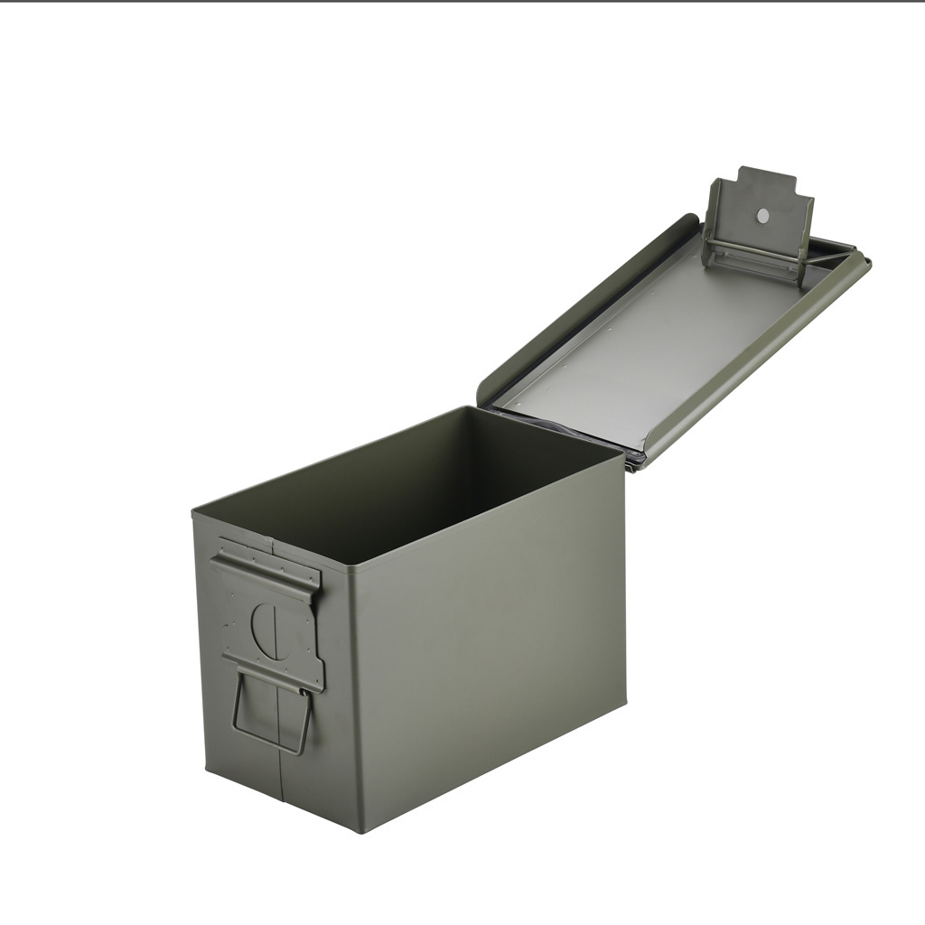 Tactical45 M2A2 50 Cal Ammo Can Green Ammo Storage Container with Front Latch System Steel Grade Ammo Case