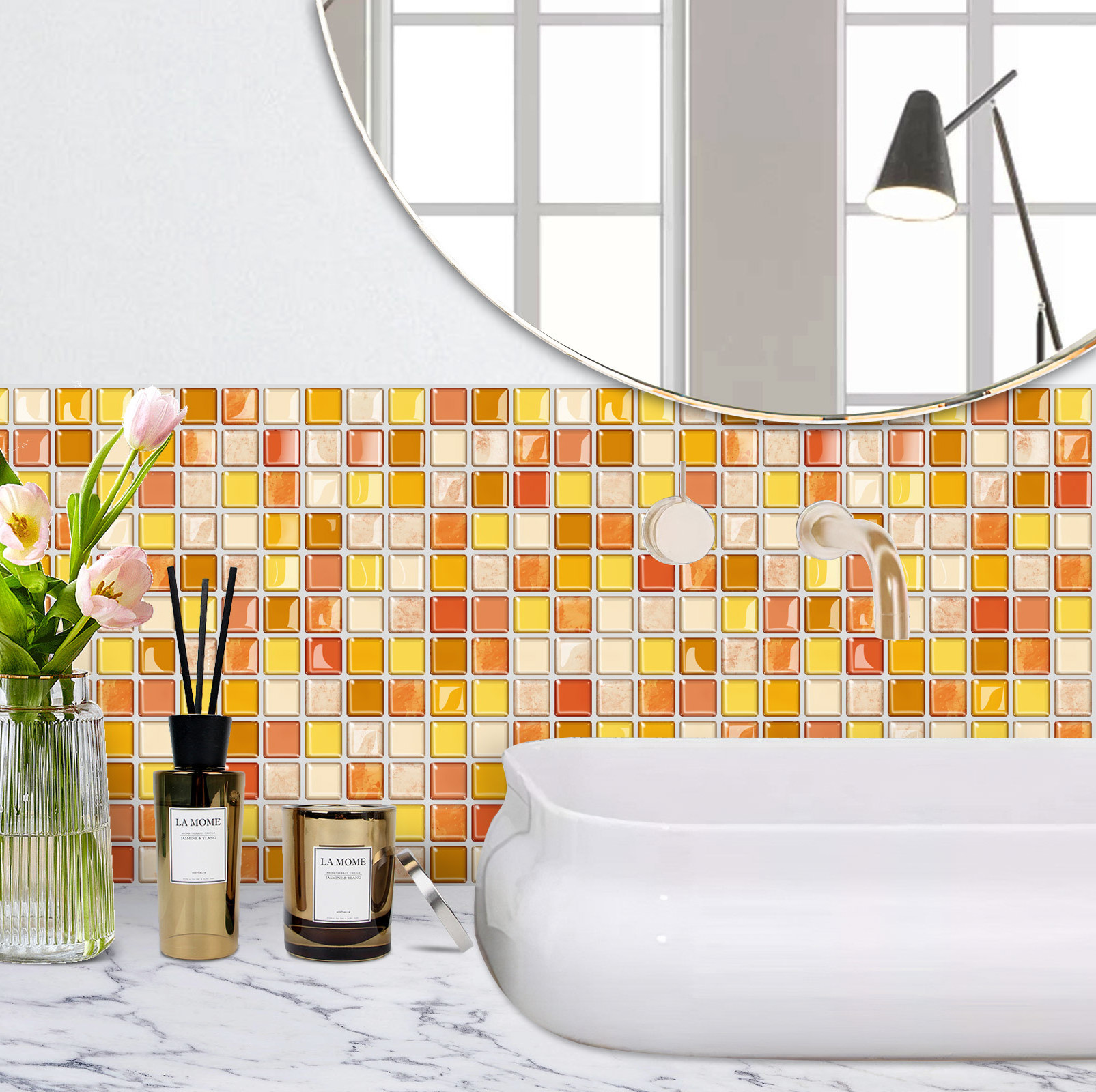 backsplash kitchen bathroom fireplace tile 10*10 inch peel and stick wall tile adhesive mosaic sticker tile waterproof