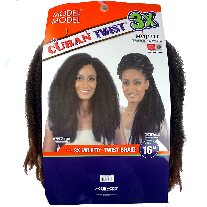 3x Cuban Twist Soft Gray Peruca Cheveux Cuban Twist Synthetic Crochet Extensions Marley Braiding Afro Kinky Hair