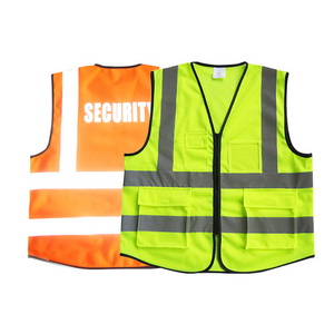 100% polyester high visible safety fluo vest with reflective tape quick drying jacket