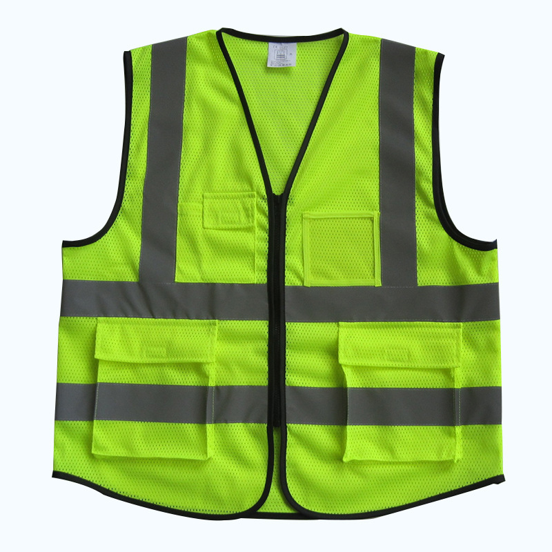 100% polyester high visible safety fluo vest with reflective tape quick drying jacket