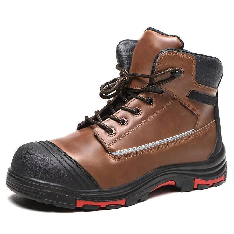 New hot selling anti-smash and anti-puncture safety shoes, men's leather safety boots, customizable industrial work shoes