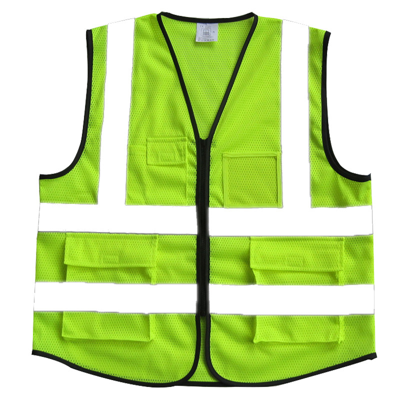 100% polyester high visible safety fluo vest with reflective tape quick drying jacket