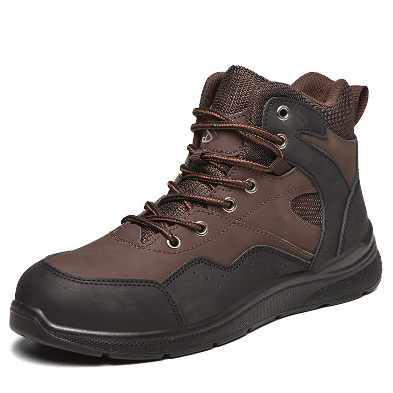 New hot selling anti-smash and anti-puncture safety shoes, men's leather safety boots, customizable industrial work shoes