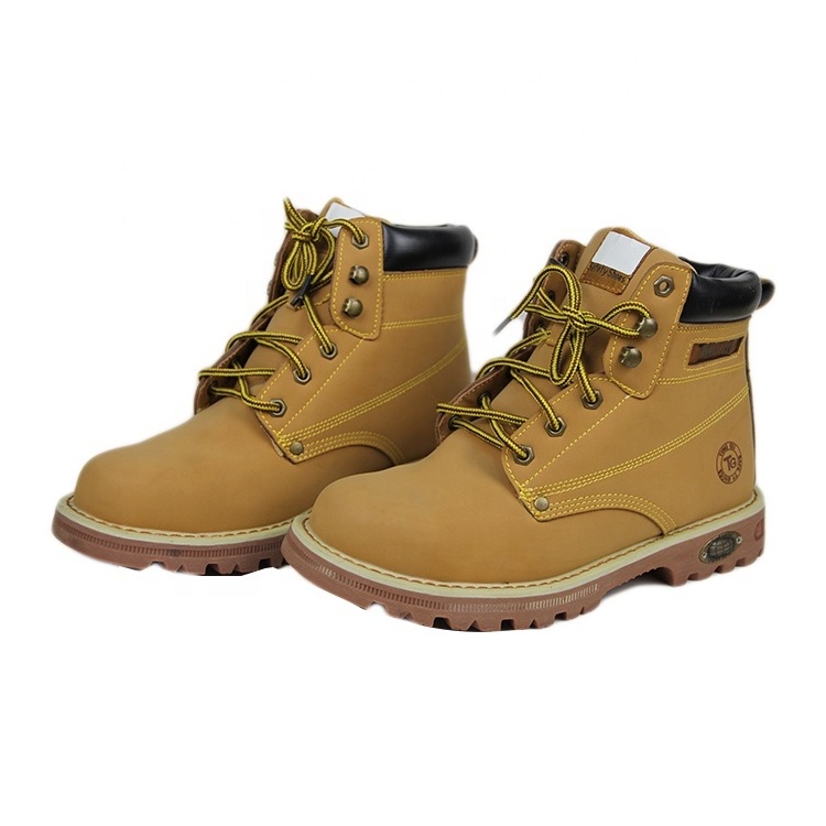 Goodyear Nubuck leather safety boots for industrial working nubuck upper rubber anti slip outsole breathable mesh lining