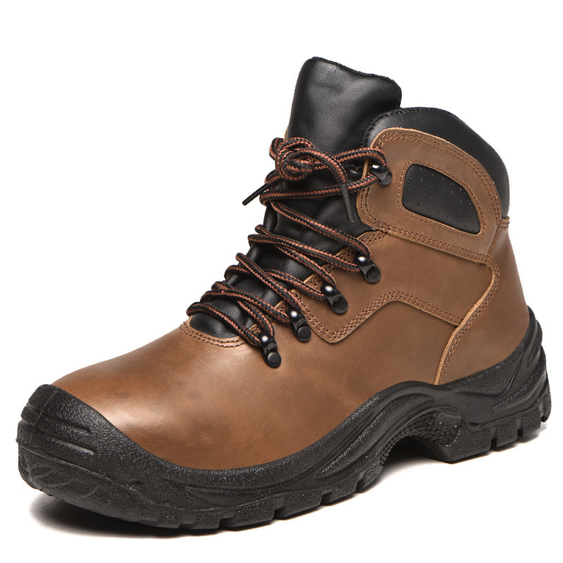 New hot selling anti-smash and anti-puncture safety shoes, men's leather safety boots, customizable industrial work shoes