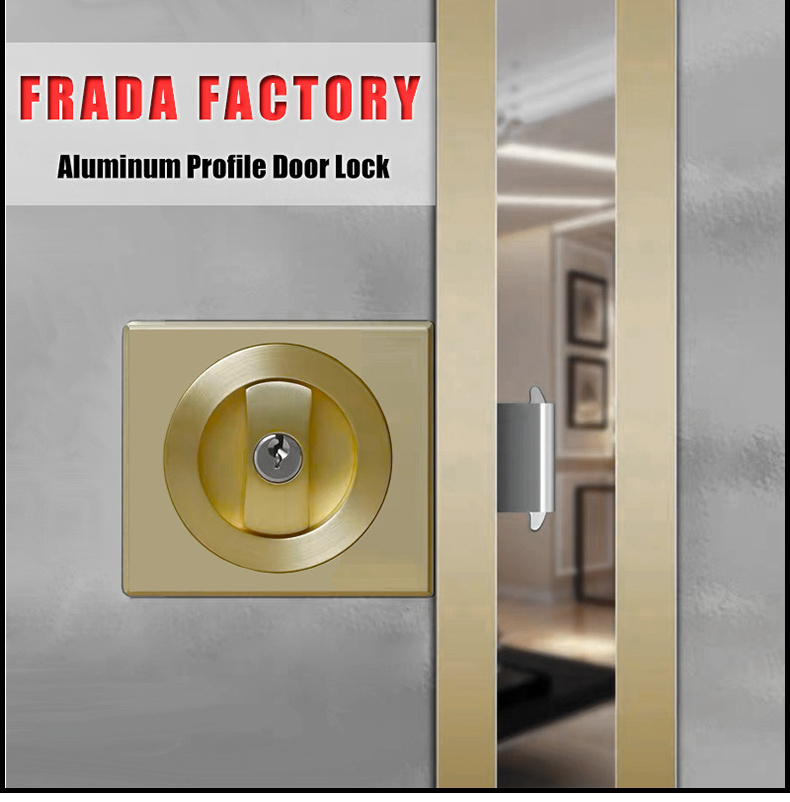 CNC Aluminum glass door sliding door lock With Latch for glass door