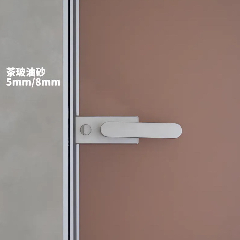 bathroom partition aluminum lock cnc slim profile magnetic door handle lock