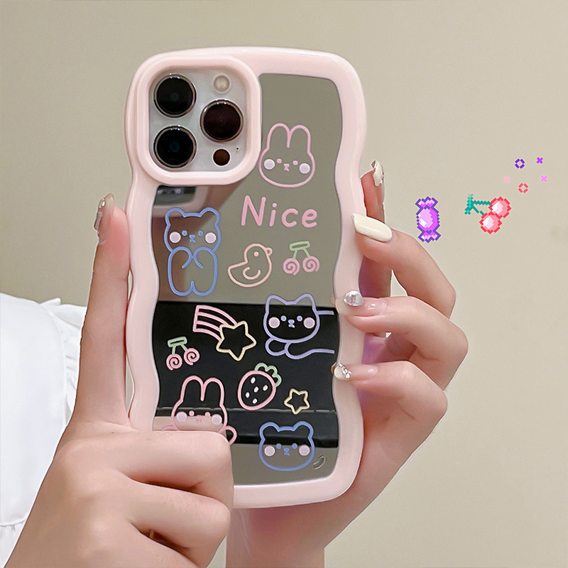 Pink mirror lace simple mobile phone protective case for iphone 13 pro max for iphone 14