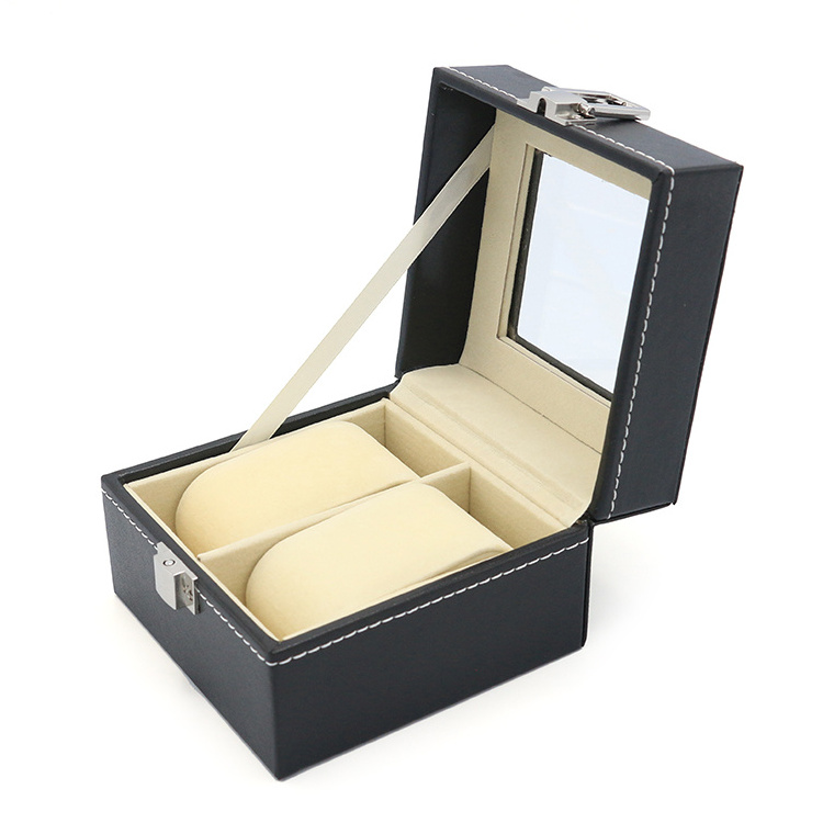 Wholesale PU Luxury custom watch packaging box OEM with two seats