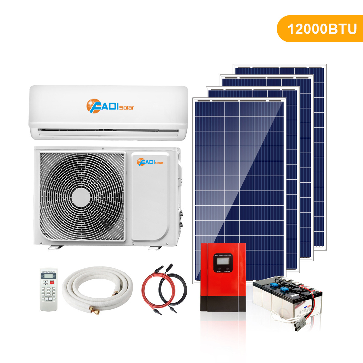 12000btu 18000btu 24000btu DC 48V 100% Pure Solar Energy Powered Air Conditioner System