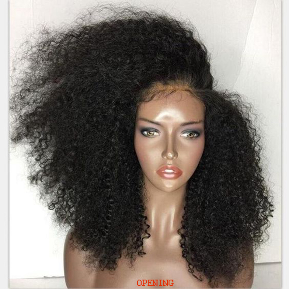 Lace Front Wigs Women Curly Lace Closure Wig Virgin Human Hair Wholesale Afro Kinky Curly Raw Brazilian 250 Density for Black