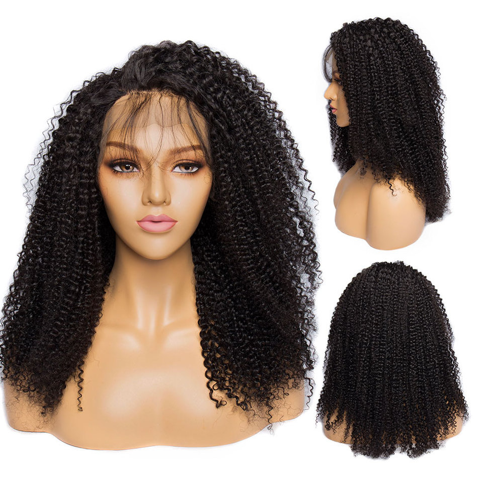 Lace Front Wigs Women Curly Lace Closure Wig Virgin Human Hair Wholesale Afro Kinky Curly Raw Brazilian 250 Density for Black