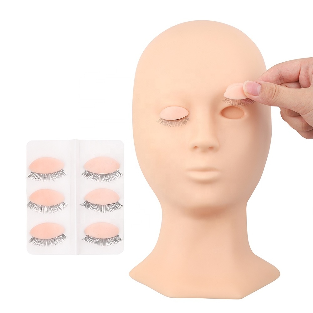 New Style Training Grafting Eyelash Extension Practice Make Up 4 Pair Removable Head Realistic Silicone Practice mannequin Head