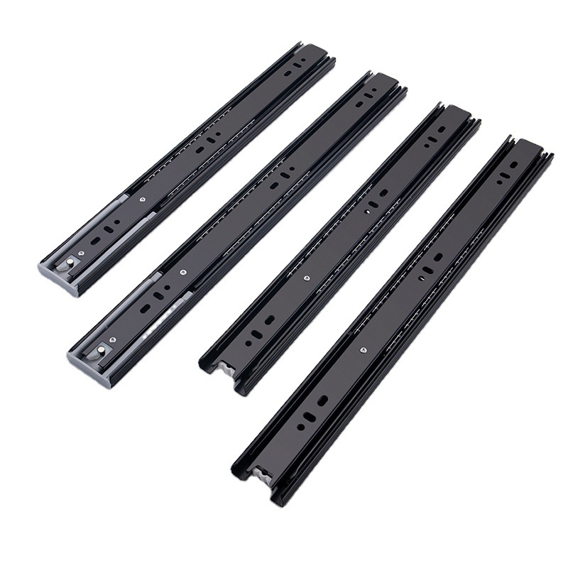 china drawer slide 50 push to open steel 304 full extension rail soft close telescopic 3 fold drawer slide