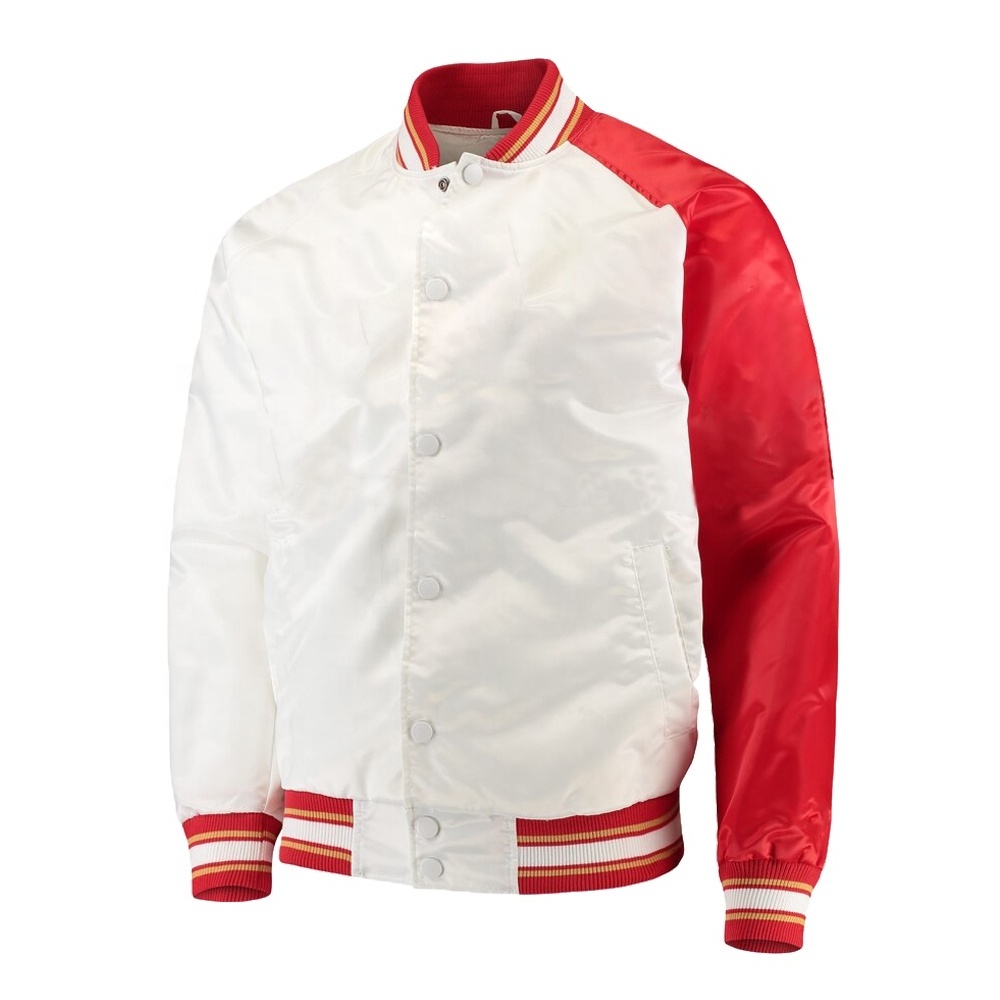 Faham International Product New Slim Fit Men Satin Varsity Jackets 100% Polyester Satin Jacket Satin Bomber Jacket For men