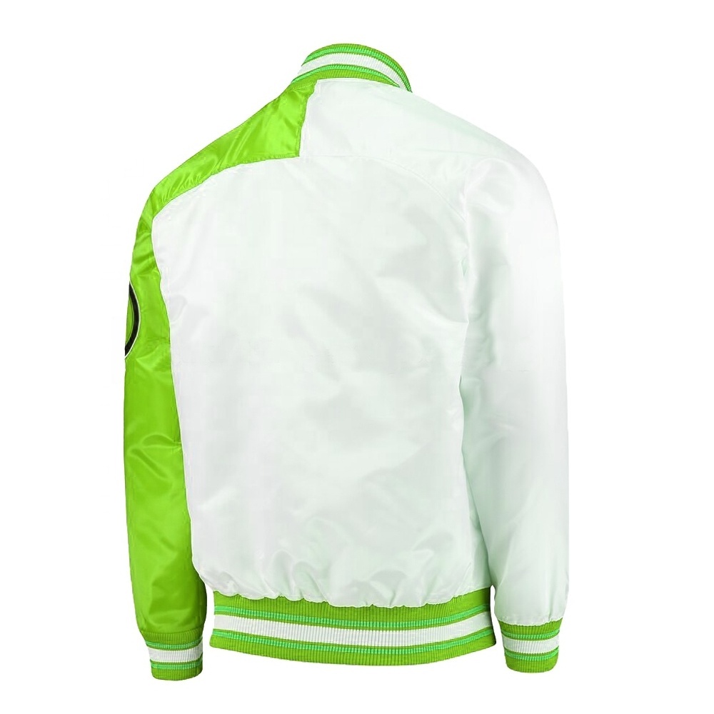 Faham International Product New Slim Fit Men Satin Varsity Jackets 100% Polyester Satin Jacket Satin Bomber Jacket For men