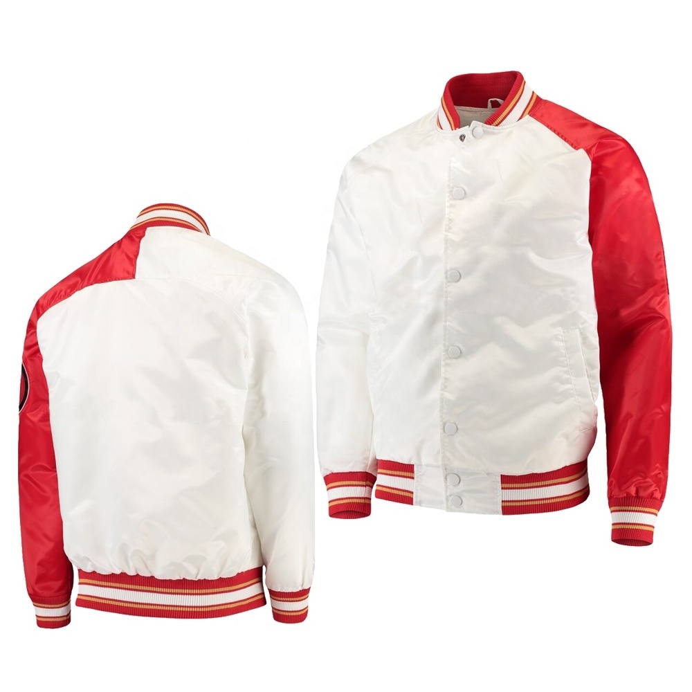 Faham International Product New Slim Fit Men Satin Varsity Jackets 100% Polyester Satin Jacket Satin Bomber Jacket For men