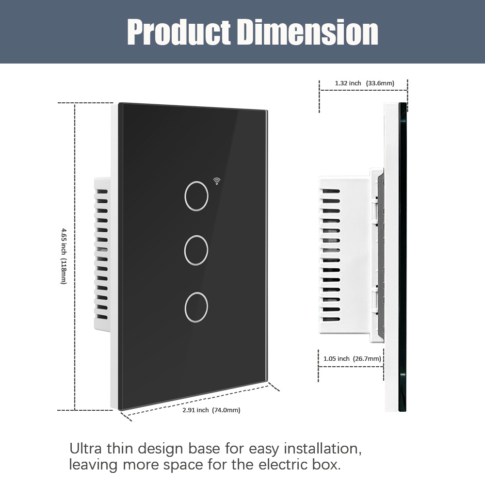 Top Selling USW8831 US moes smart switch zigbee, Alexa voice control wi-fi smart light switch, App remote control