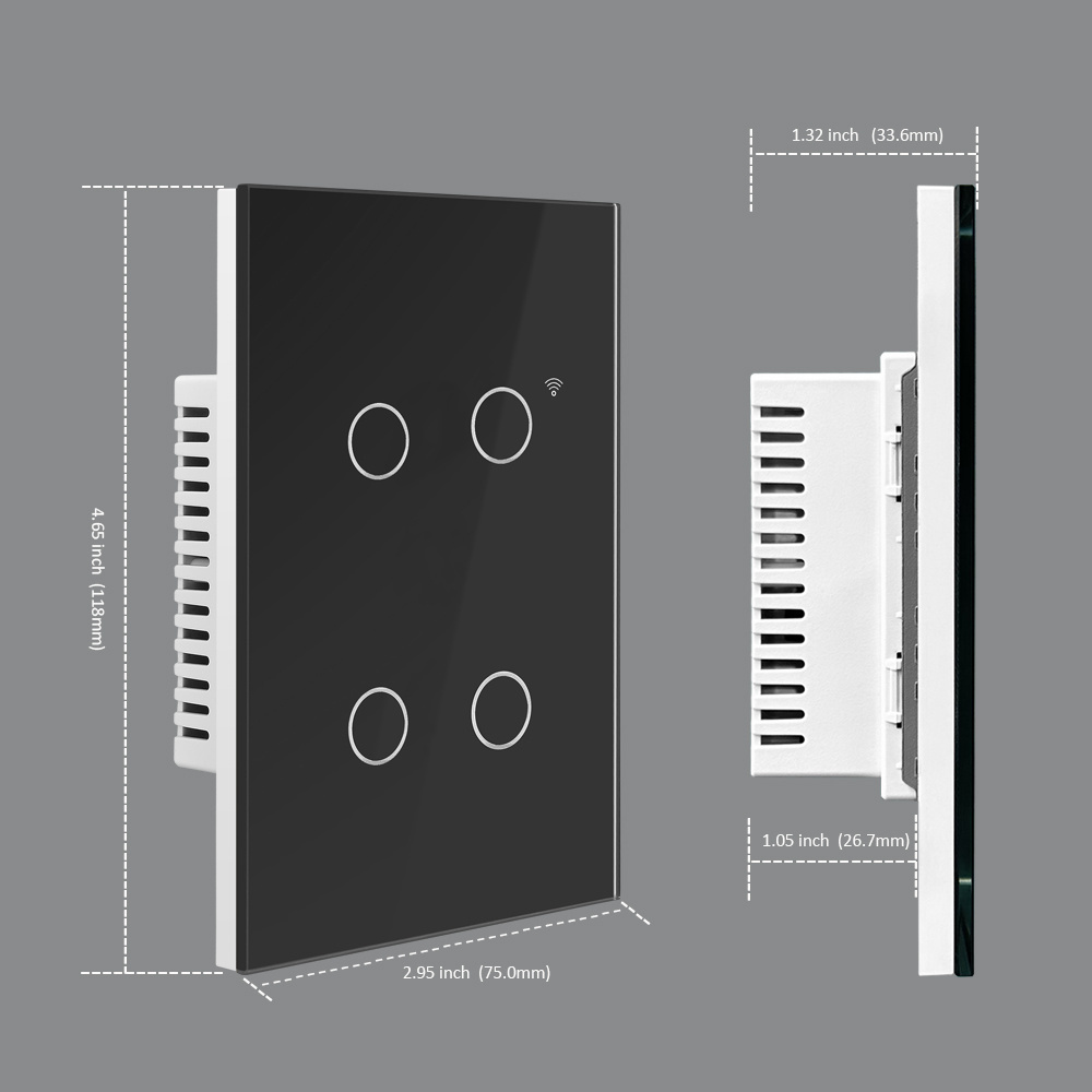 15a USW8841G grey programmable commercial us standard 250v wifi smart wall light timer switch with phone operation