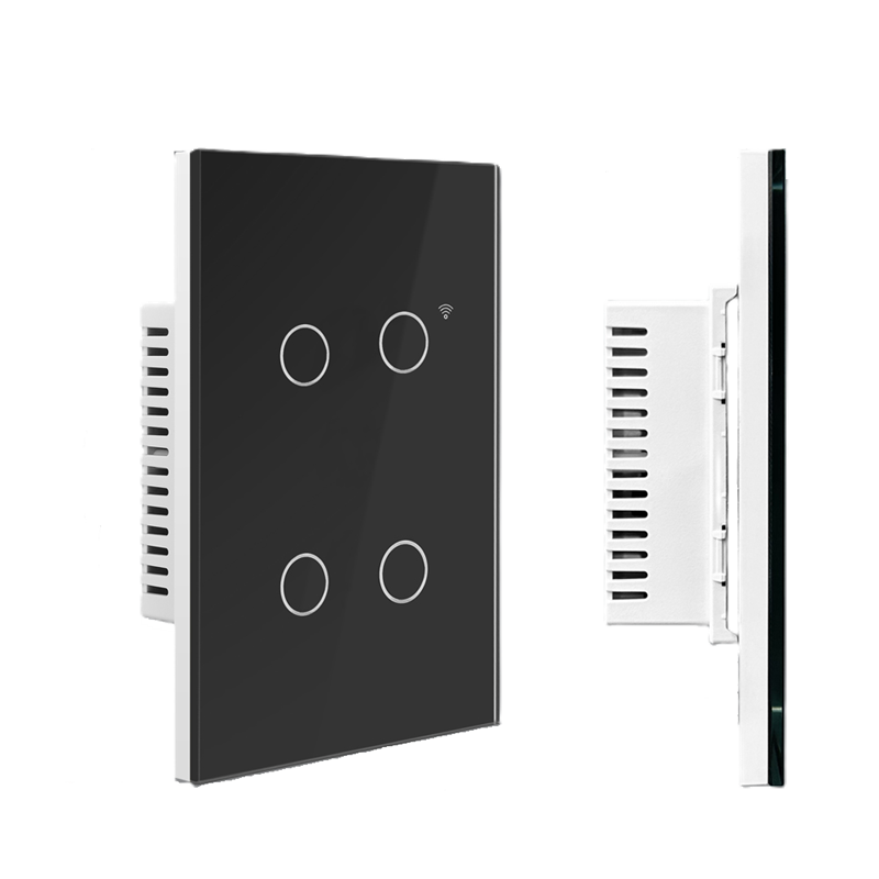 Wireless remote USW8841B 4 gang wifi controlled programmable 110volt electrical light switches timer 114*75 type