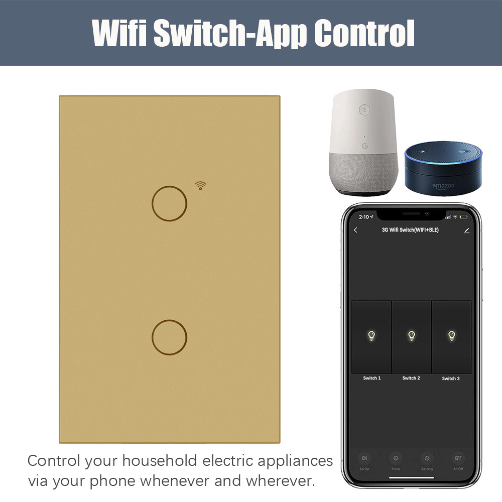 USW8821 US tuya smart switch zigbee remote control alexa voice control smart ac switch wifi,smart houseware wall switches