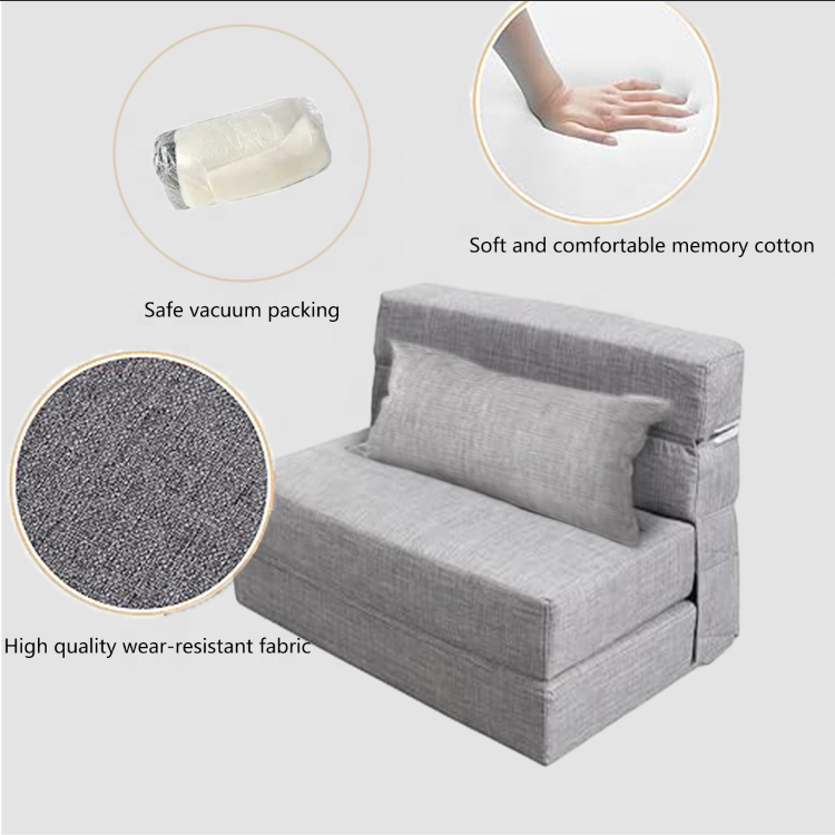 Folding Sofa Bed Convertible Sleeper Memory Foam Sofa Couch for Living Room Apartment Picnic