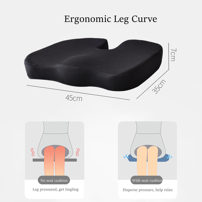 Coccyx Orthopedic Blood Circulation Chair Cojines Gel Memory Foam Seat Cushion for Office Car