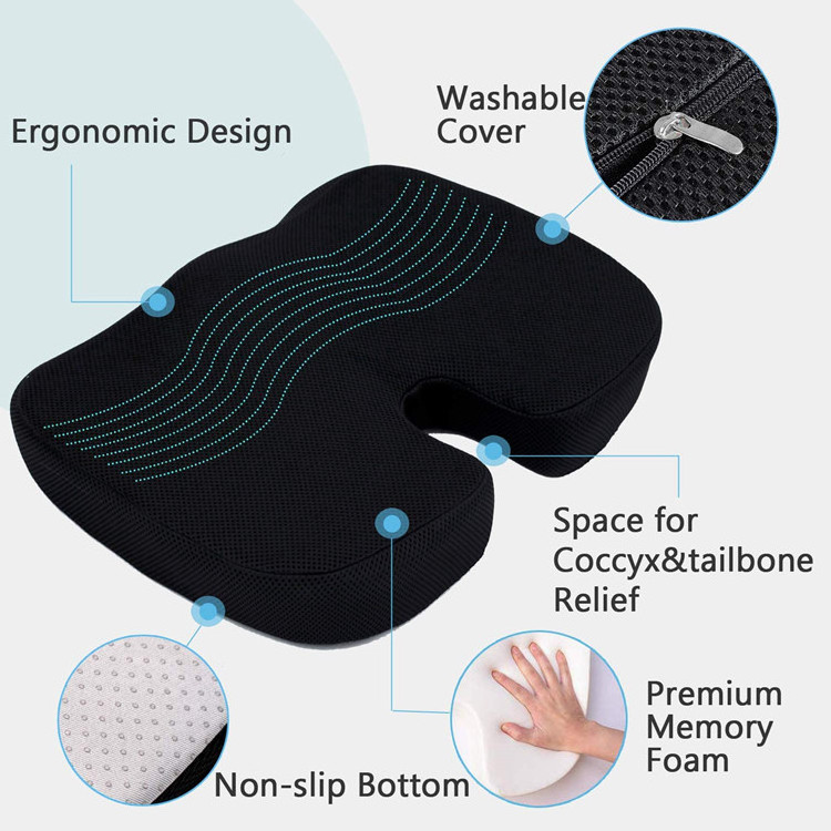 100% Memory Foam Seat Cushion Custom High Quality Seat Cushion Pillow for Office Chair