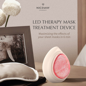 Nicemay Beauty Salon Facial Tool Led Lighting Therapy Face Jade Massage Device Sonic Vibration Heated Jade Face massager