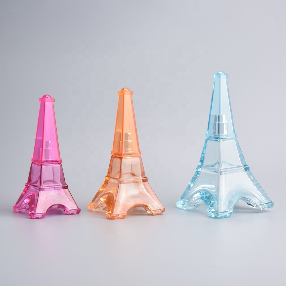 Fairdale Red Blue 30ml 50ml 90ml Egyptian Pyramids Shape Spray Empty Crimp Plastic Perfume Bottle