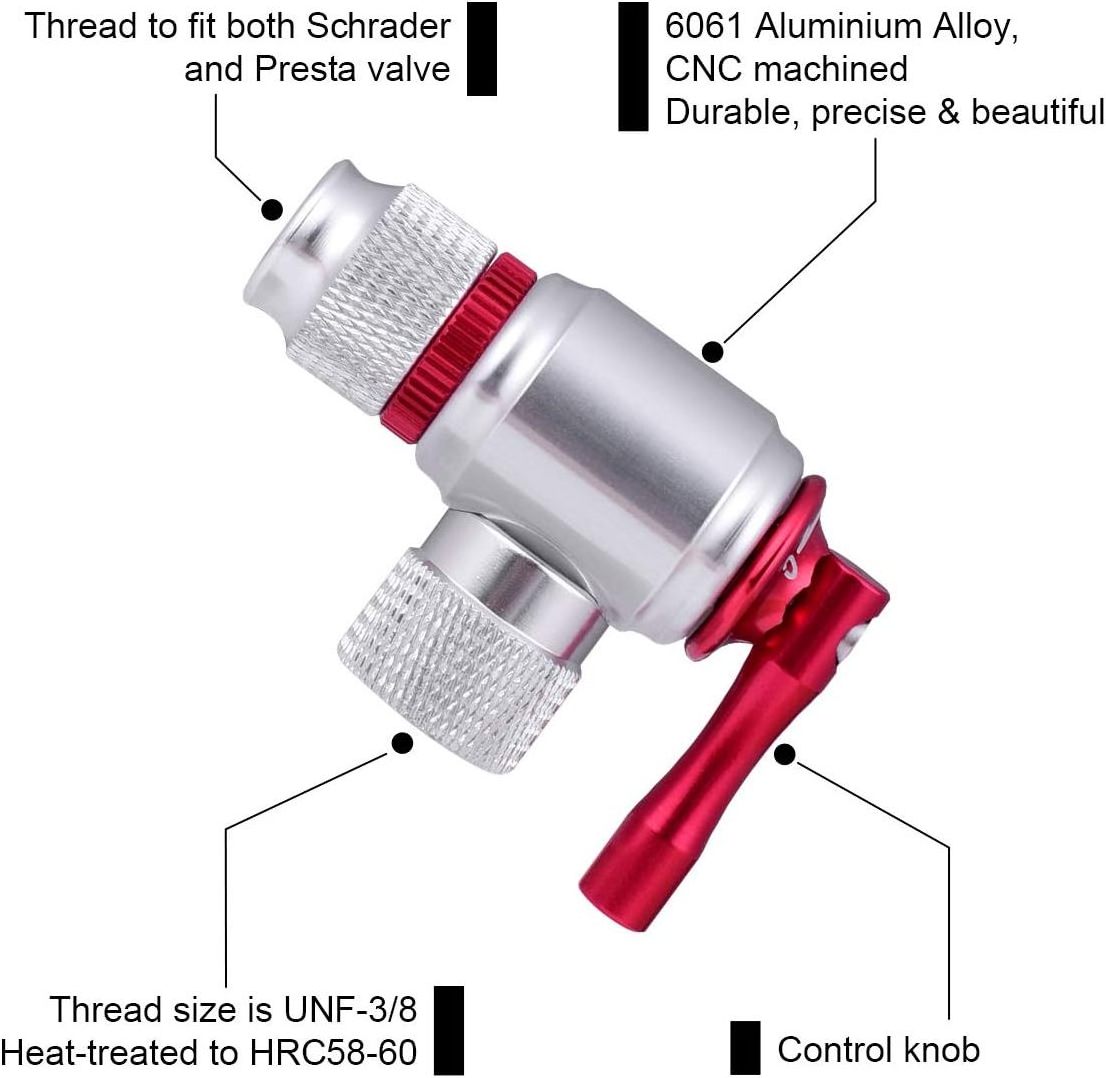 CO2 Bike Pump Inflator NO CO2 Cartridge Aluminum Tire Tube Mini Hand Bicycle Air Pump tyre inflator bike