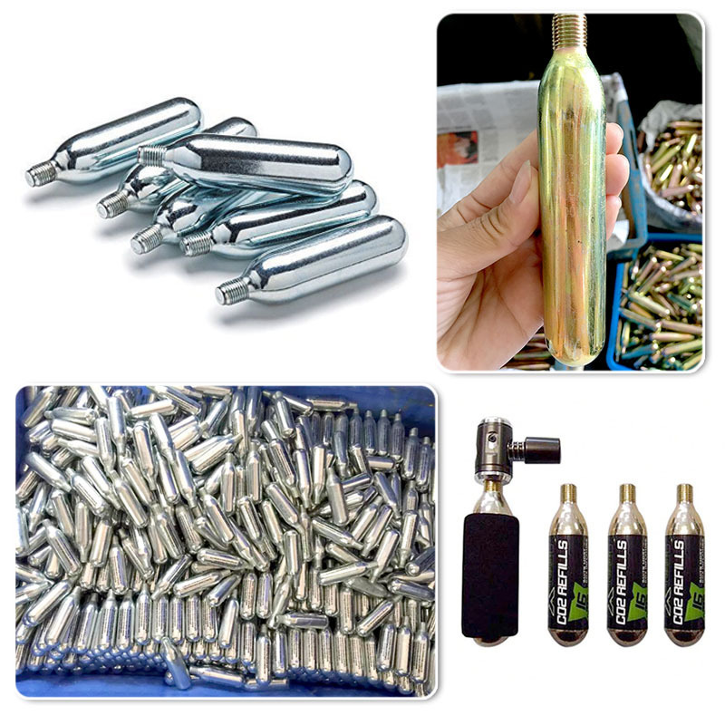 Tire inflator Accessories Co2 Gas cartridges Threaded 16g Co2 capsules Factory direct supply