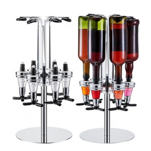 6 Bottles Rotating Liquor Dispenser Revolving Alcohol Caddy Liquor Bottle Dispenser Bar Rotating Liquor Holder for Bar Home