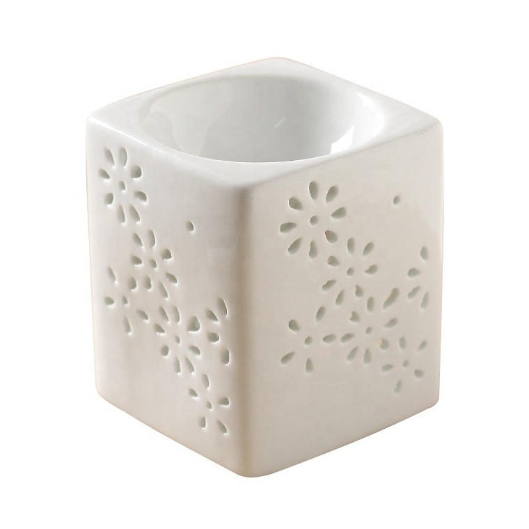 Square Ceramic Tea Light Holder Wax Warmer Buddha Aromatherapy Essential Oil Burner Great Decoration for Living Room