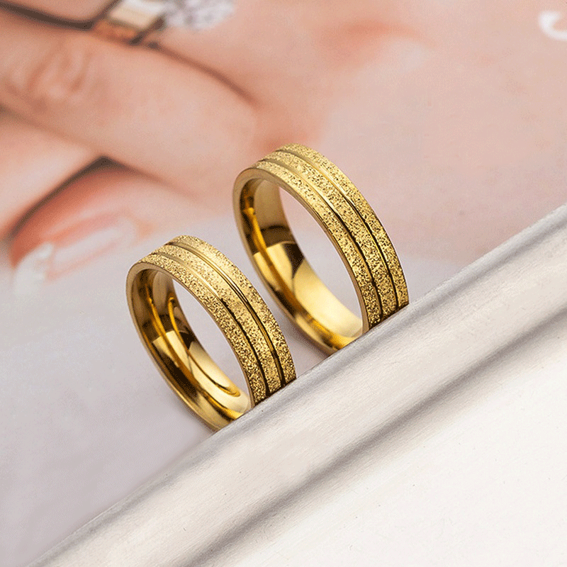 2024 Wholesale Stainless Steel Wedding Bands Ring Punk Style 8mm Gold Tungsten Carbide Polished Beveled Edge Engagement